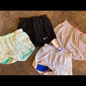 Nike running shorts with spandex shorts inside